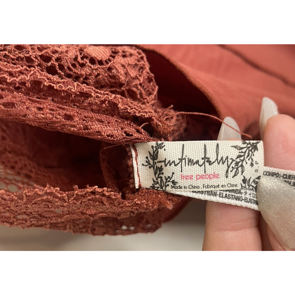 Intimately Free People Women's Lace Trim Asymmetrical Mini Slip Dress Sz S Boho - Picture 8 of 12